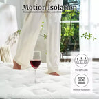 Dyonery 14 Materasso Ibrido in Memory Foam in Scatola, Molle Insacchettate per Sollievo dalla Pressione, Materasso Matrimoniale a Media Densità con Isolamento dal Movimento