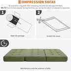 SunnyFurn Materasso a Tre Pieghe da 6 Pollici per Divano Letto, Letto Pieghevole in Schiuma per Ospiti con Corduroy Trapuntato, Portatile per Campeggio, Soggiorno, Camera da Letto