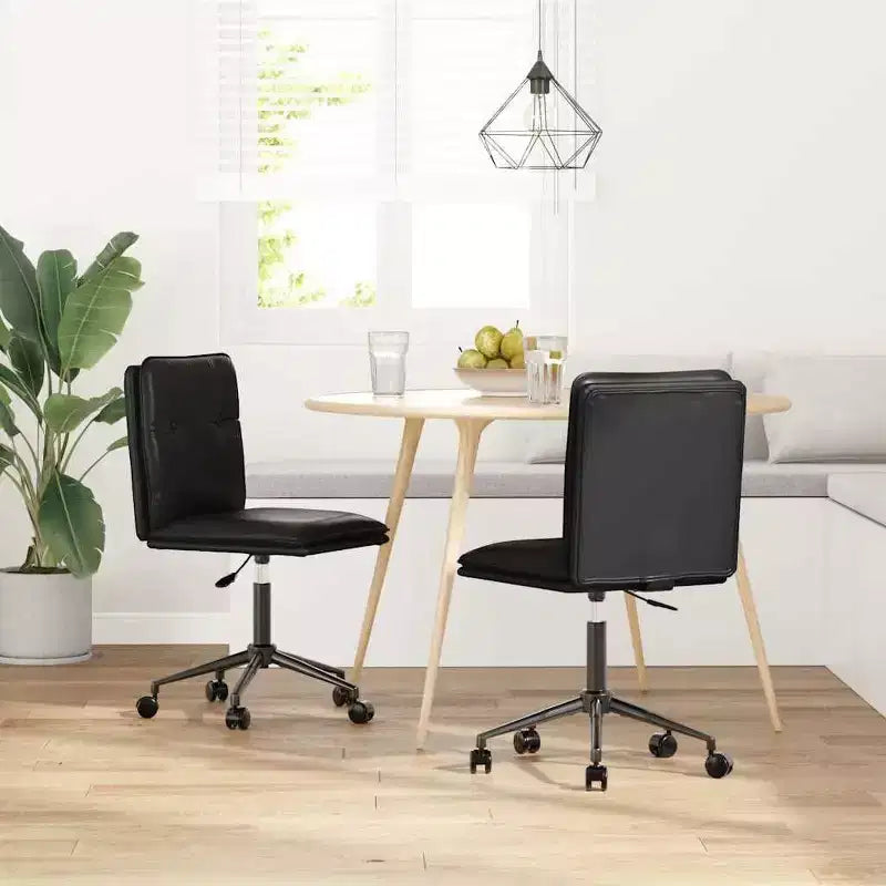 vidaXL Sedie da pranzo 2 pz nere in similpelle, compensato, metallo Medie