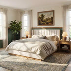 Christopher Knight Home Nashville Letto moderno imbottito in lino con testiera Wingback