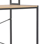 vidaXL Scrivania per computer in legno ingegnerizzato nero e rovere e metallo verniciato a polvere