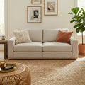 Dronery 86 Modern Loveseat Sofa for Living Room,PU Leather 2 Seater Deep Seat Modular Sofa Couch,Solid Wood Frame,Spring Cushions,Easy Assembly