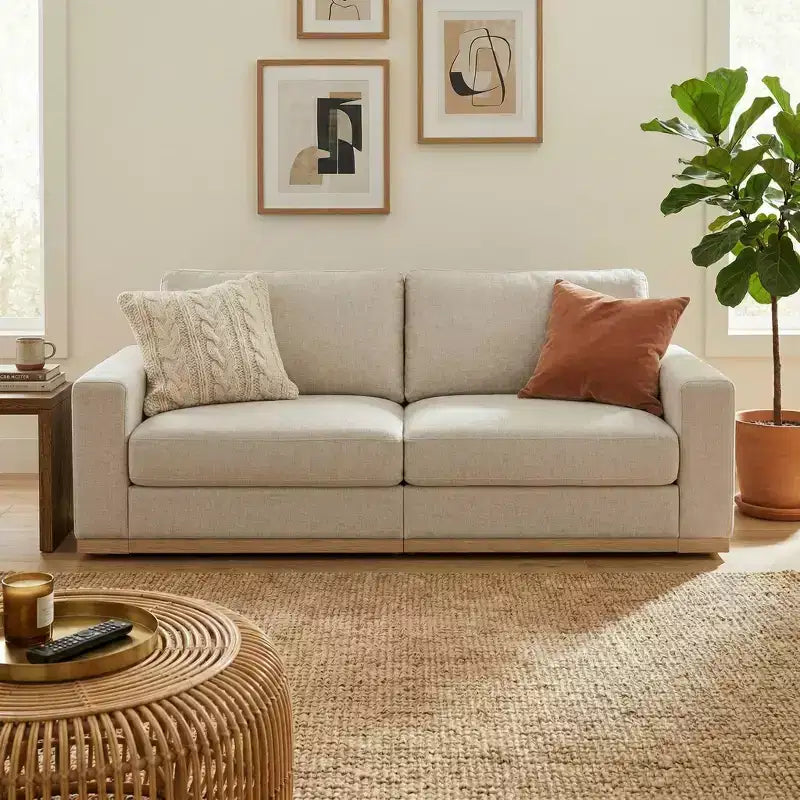 Dronery 86 Modern Loveseat Sofa for Living Room,PU Leather 2 Seater Deep Seat Modular Sofa Couch,Solid Wood Frame,Spring Cushions,Easy Assembly