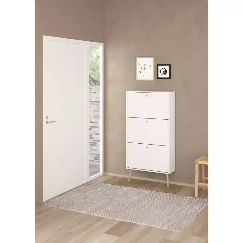 Tvilum, Bodo Cassettiera portascarpe a 3 cassetti, bianca
