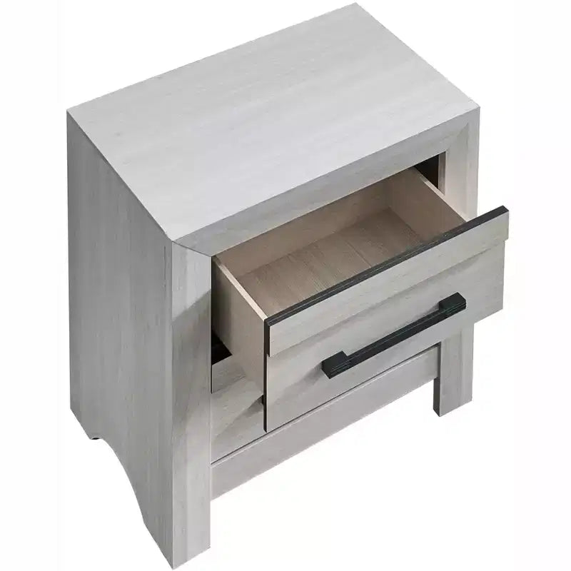 Comodino Passion Furniture Rustica 2 cassetti, largo 24 pollici