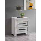 Comodino Passion Furniture Rustica 2 cassetti, largo 24 pollici