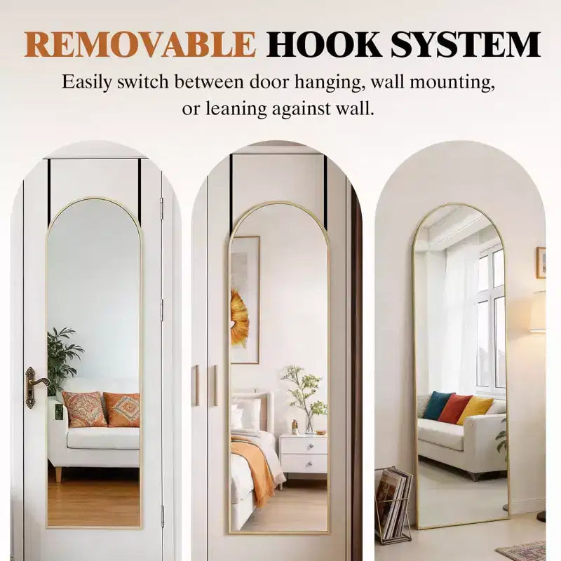 JIONJOY Specchio intero sopra porta 47x14, Specchio da parete salvaspazio con cornice in alluminio per camera da letto, soggiorno, ingressi