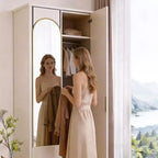 JIONJOY Specchio intero sopra porta 47x14, Specchio da parete salvaspazio con cornice in alluminio per camera da letto, soggiorno, ingressi