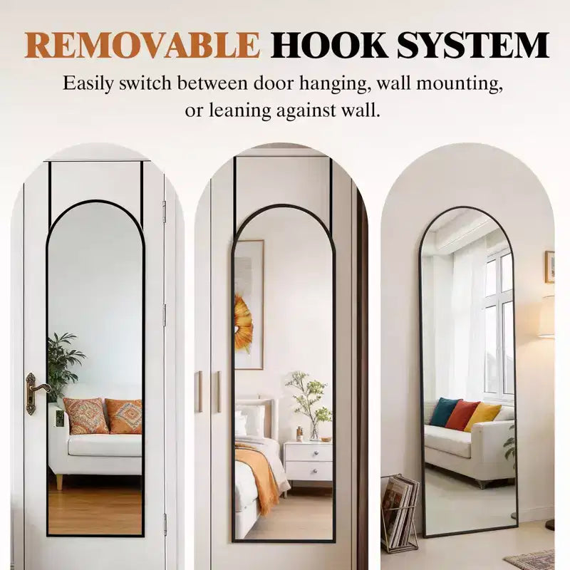JIONJOY Specchio intero sopra porta 47x14, Specchio da parete salvaspazio con cornice in alluminio per camera da letto, soggiorno, ingressi