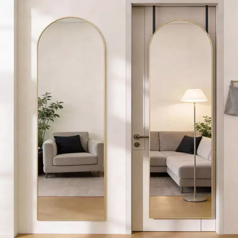JIONJOY Specchio intero sopra porta 47x14, Specchio da parete salvaspazio con cornice in alluminio per camera da letto, soggiorno, ingressi