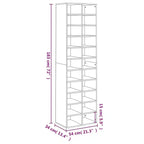 vidaXL Scarpiera Nera in Legno Multistrato 54x34x183 cm Scarpiera