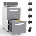 2-Drawer Mobile File Cabinet with Lock, All-Steel Metal Storage Cabinet on 360 Wheels