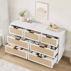 Cassettiera a 7 cassetti in rattan per camera da letto, mobile TV in rattan stile fattoria con 7 cassetti, organizer moderno e versatile per camera da letto, ingresso