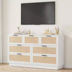 Cassettiera a 7 cassetti in rattan per camera da letto, mobile TV in rattan stile fattoria con 7 cassetti, organizer moderno e versatile per camera da letto, ingresso