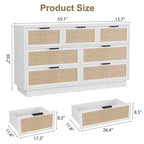 Cassettiera a 7 cassetti in rattan per camera da letto, mobile TV in rattan stile fattoria con 7 cassetti, organizer moderno e versatile per camera da letto, ingresso