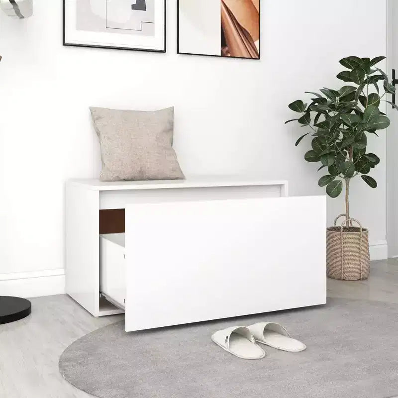 vidaXL Panca Bianca Legno Multistrato 80x40x45 cm Panca Rettangolare