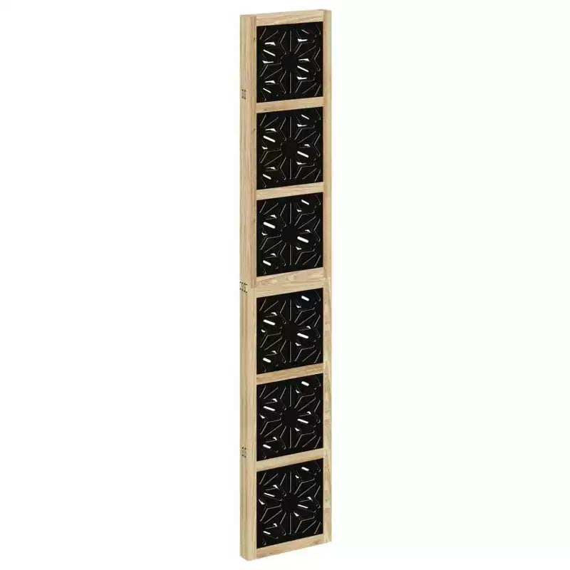 vidaXL Paravento a 4 Pannelli Legno Massello di Paulownia Marrone e Nero