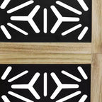 vidaXL Paravento a 4 Pannelli Legno Massello di Paulownia Marrone e Nero
