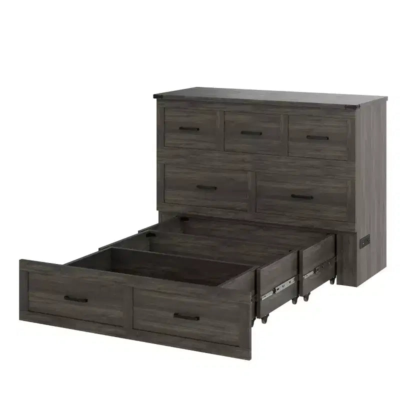 FAMYYT Letto a piattaforma pieghevole full size con stazione di ricarica, cassetto portaoggetti, facile montaggio