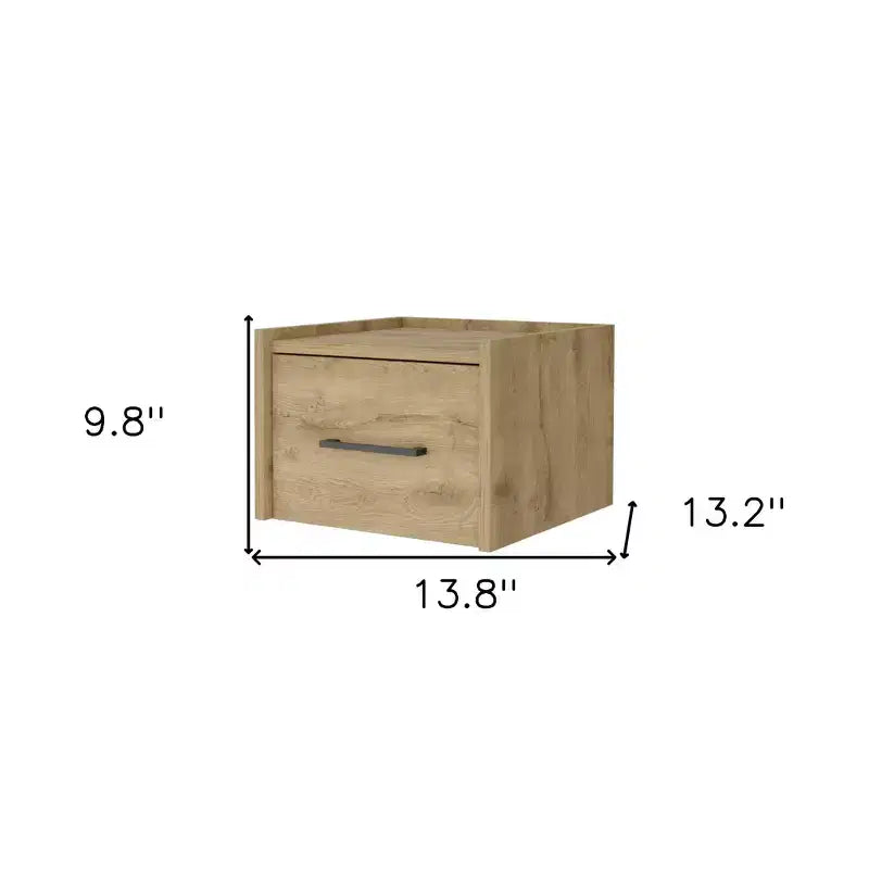 HomeRoots 10 comodini galleggianti in simil-legno beige con un cassetto