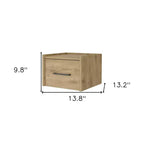 HomeRoots 10 comodini galleggianti in simil-legno beige con un cassetto