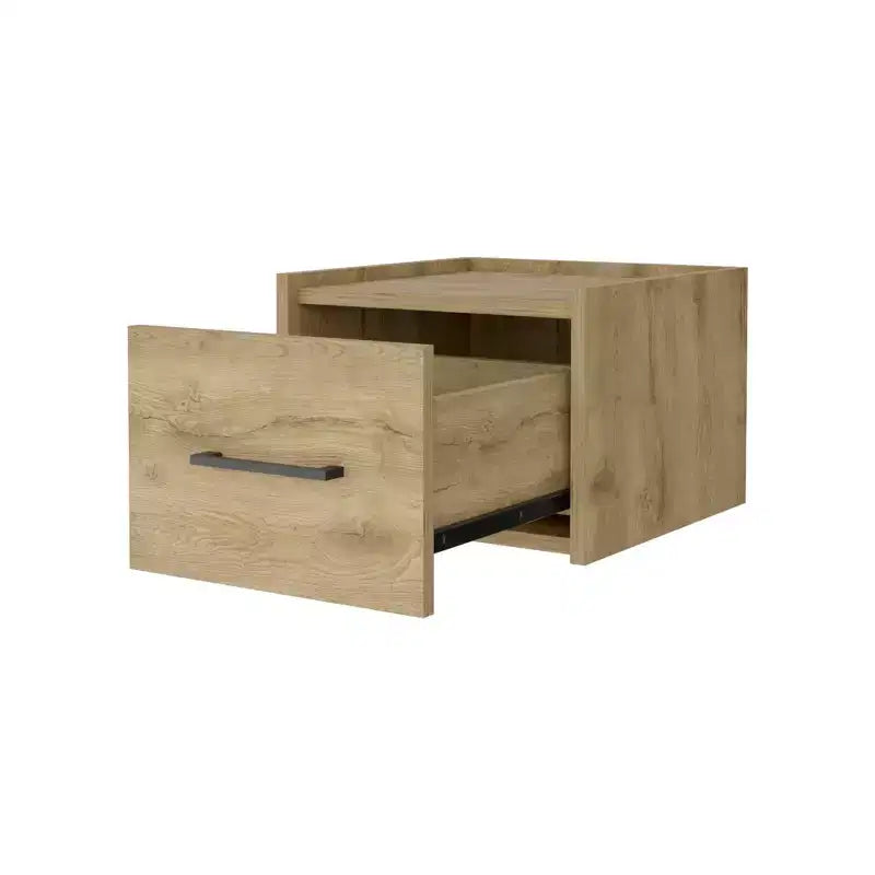 HomeRoots 10 comodini galleggianti in simil-legno beige con un cassetto