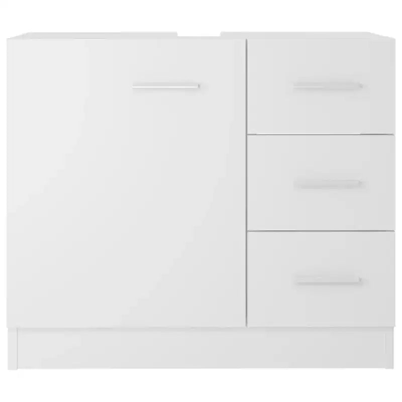 vidaXL Mobiletto sottolavabo bianco in legno multistrato mobiletto sottolavabo medio per bagno