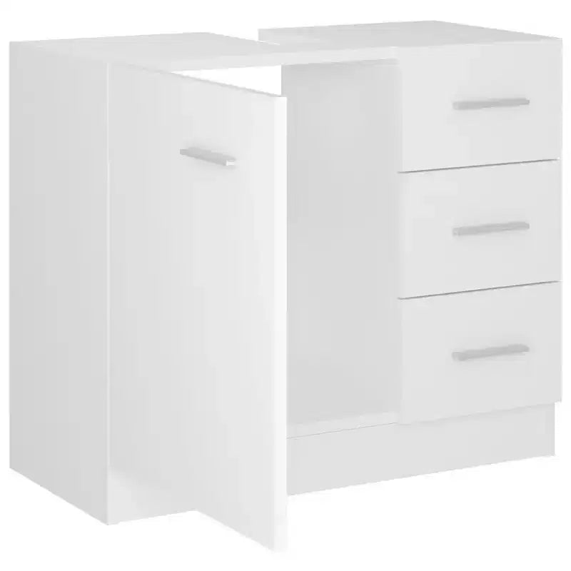 vidaXL Mobiletto sottolavabo bianco in legno multistrato mobiletto sottolavabo medio per bagno