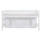 Luxystar, Letto a soppalco basso moderno singolo con 4 cassetti, armadietto e mensole per camera da letto,