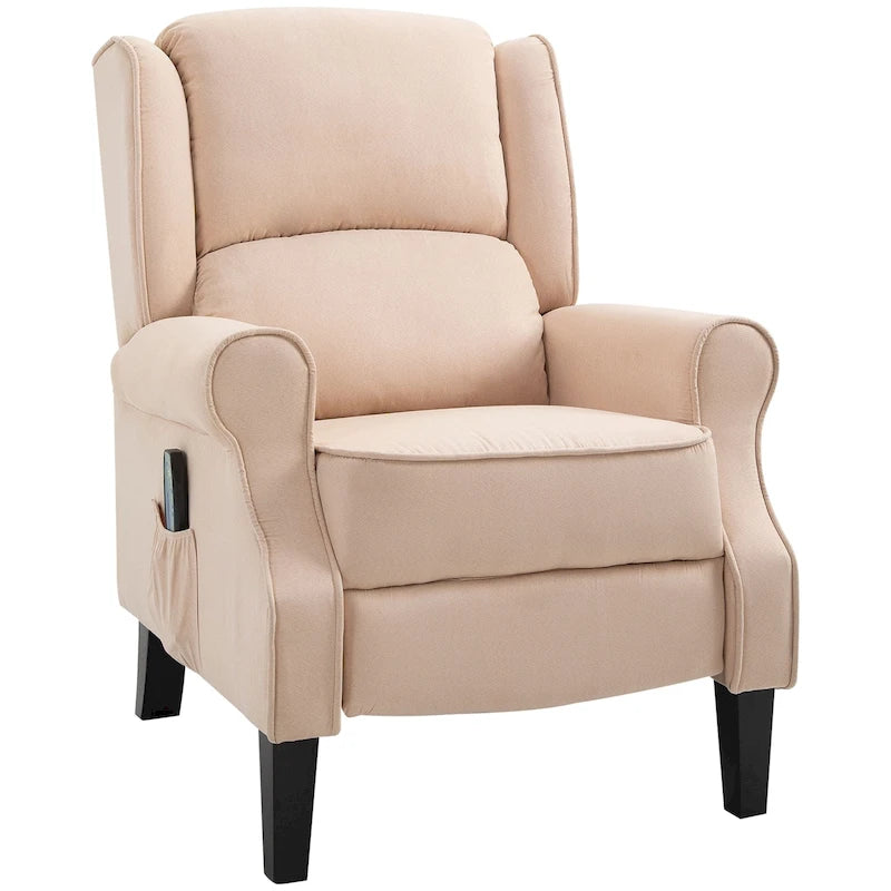 Poltrona massaggiante reclinabile con calore lombare e telecomando | Blu / Bianco crema / Nero / Beige / Marrone | Singola