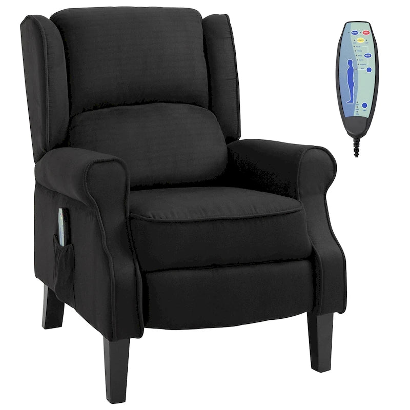 Poltrona massaggiante reclinabile con calore lombare e telecomando | Blu / Bianco crema / Nero / Beige / Marrone | Singola