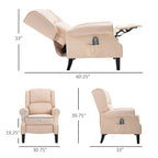 Poltrona massaggiante reclinabile con calore lombare e telecomando | Blu / Bianco crema / Nero / Beige / Marrone | Singola