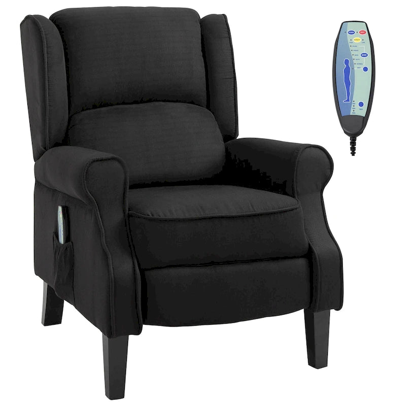 Poltrona massaggiante reclinabile con calore lombare e telecomando | Blu / Bianco crema / Nero / Beige / Marrone | Singola