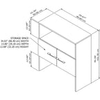 Libreria con armadietto a giorno da 91 cm – Finitura espresso / cenere / rovere / noce, utente singolo