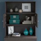 Libreria con armadietto a giorno da 91 cm – Finitura espresso / cenere / rovere / noce, utente singolo