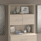 Libreria con armadietto a giorno da 91 cm – Finitura espresso / cenere / rovere / noce, utente singolo