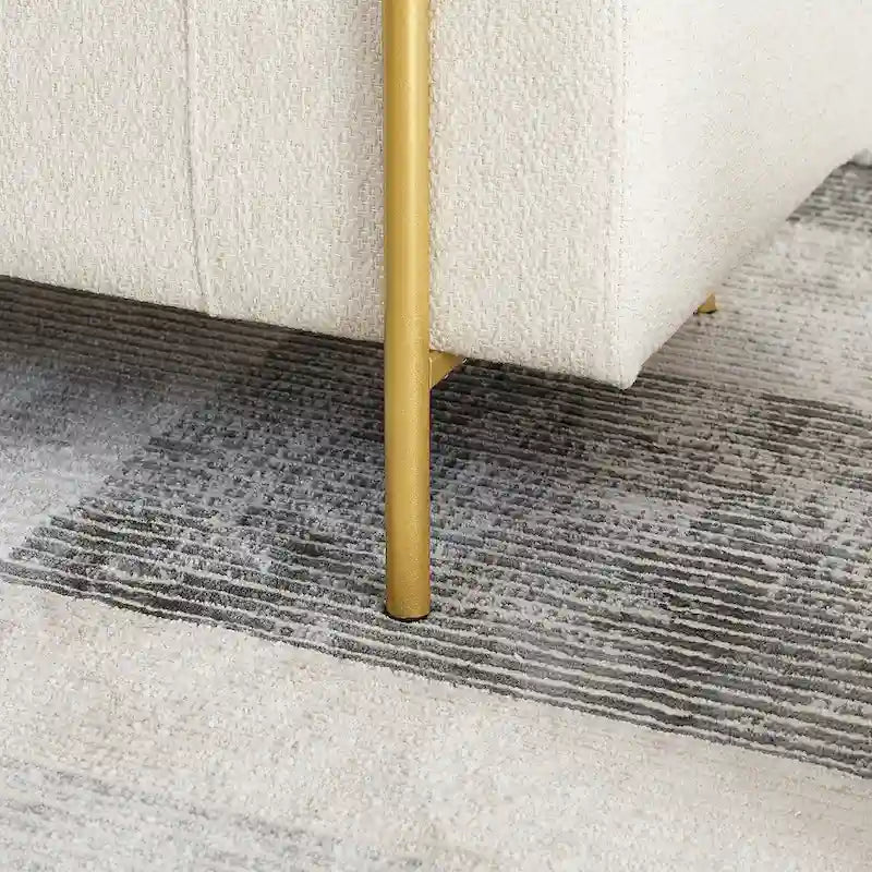 Panca contenitore in lino verde/bianco/beige con braccioli cilindrici, seduta singola