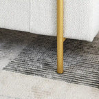 Panca contenitore in lino verde/bianco/beige con braccioli cilindrici, seduta singola