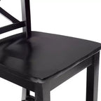 Sgabello da bar X Back in legno Torino da 76 cm - Nero - Linon: Legno massello di gomma, Senza imbottitura, Senza braccioli