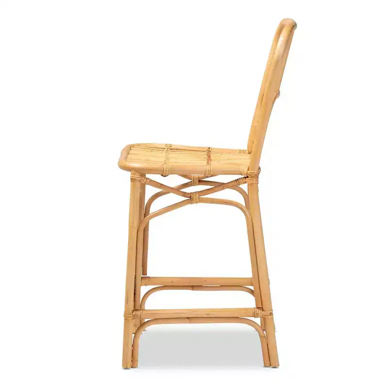 Sgabello da bancone Ivora Rattan Natural/Brown - bali & pari: Stile Bohemien, Seduta Fissa 62.23 cm, Nessun Montaggio Richiesto