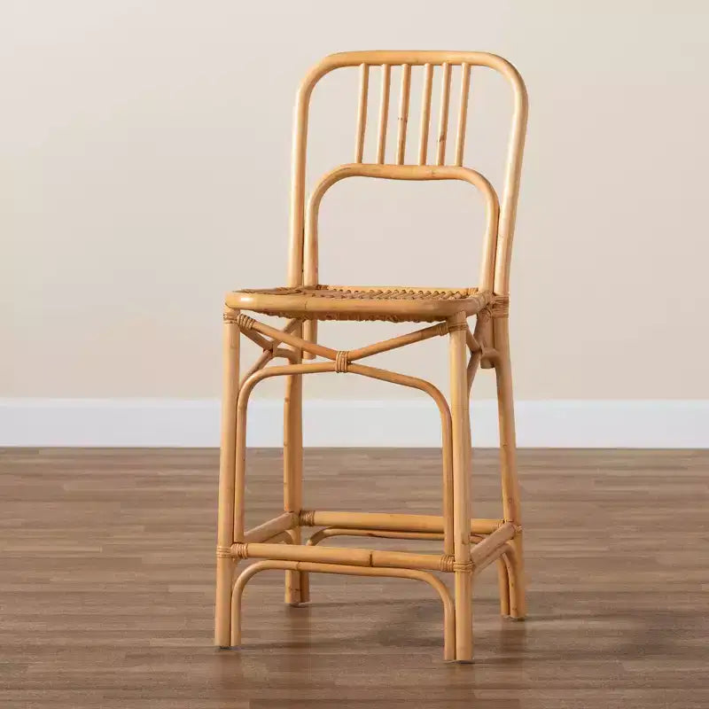 Sgabello da bancone Ivora Rattan Natural/Brown - bali & pari: Stile Bohemien, Seduta Fissa 62.23 cm, Nessun Montaggio Richiesto