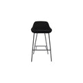 Alder Bay Henagar Barstool Black: Modern Upholstered, Steel Legs, Fixed Height, Foam Filled