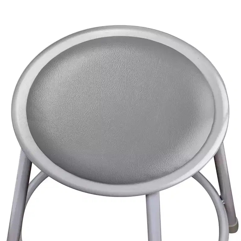 Confezione da 2 Sgabelli da Bar Regolabili Resistenti in Vinile e Acciaio con Schienale Grigio - Hampden Furnishings