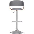Light Grey Adjustable Swivel Barstool, Mid-Century Modern