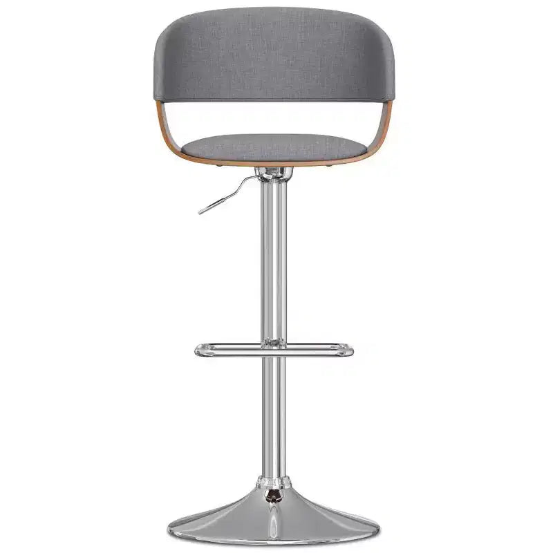Light Grey Adjustable Swivel Barstool, Mid-Century Modern