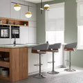 Light Grey Adjustable Swivel Barstool, Mid-Century Modern