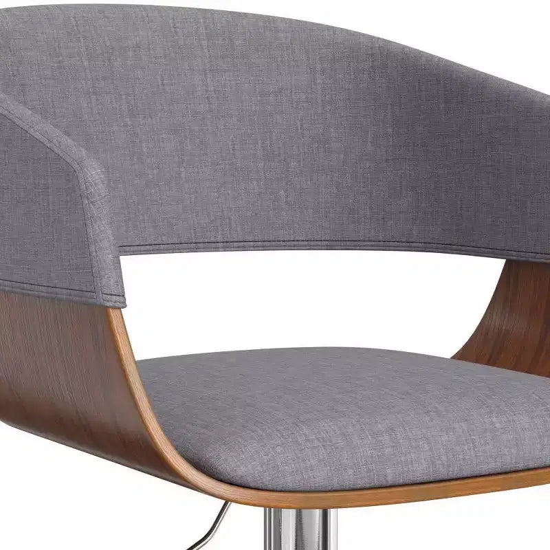 Light Grey Adjustable Swivel Barstool, Mid-Century Modern