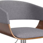 Light Grey Adjustable Swivel Barstool, Mid-Century Modern