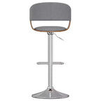Light Grey Adjustable Swivel Barstool, Mid-Century Modern