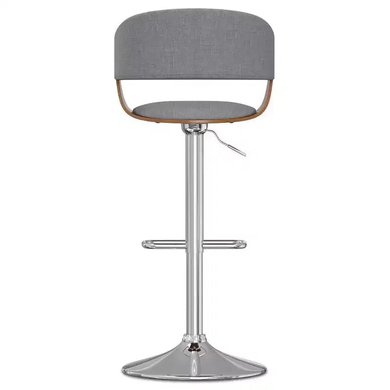 Light Grey Adjustable Swivel Barstool, Mid-Century Modern